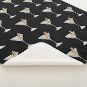 Quarantini Martini Cocktail-Muster Schwarz Sherpadecke (3/4)