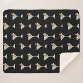 Quarantini Martini Cocktail-Muster Schwarz Sherpadecke (Vorderseite (Horizontal))