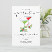 Quarantini Mistletoe und Martinis Holiday Party Einladung (Stehend Vorderseite)