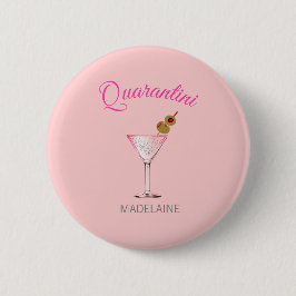 Quarantini Personal Cocktail Glass Pink Button