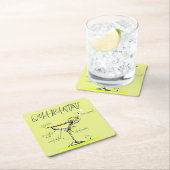 Quarantini Social Isolation Cocktail Rezept Rechteckiger Pappuntersetzer (Vor Ort)