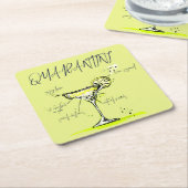 Quarantini Social Isolation Cocktail Rezept Rechteckiger Pappuntersetzer (angewinkelt)