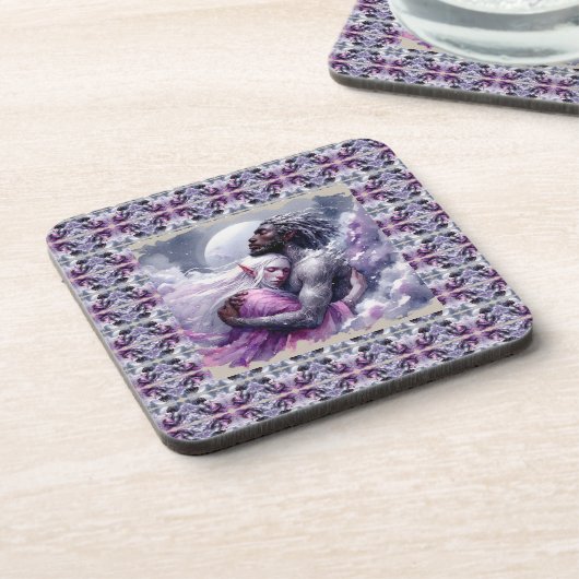 Quaraun & BoomFuzzy - Embrace Getränkeuntersetzer (Linke Seite)