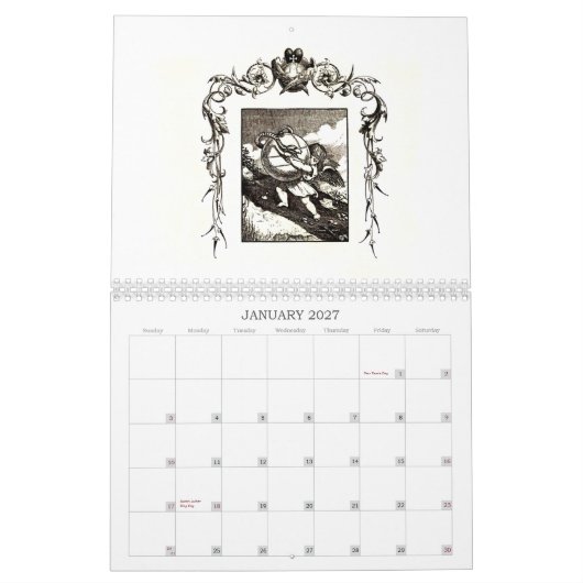 Quarles Emblem-Kalender der grotesken 1600s Kalender (Jan 2027)