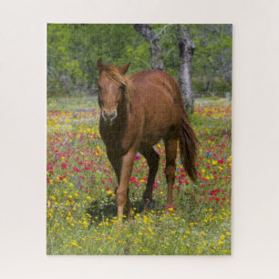 Quarter Horse auf einem Feld mit Wildblumen Puzzle