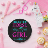 Quarter Horse Girl in Aqua und Pink Pappteller (Party)