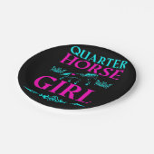 Quarter Horse Girl in Aqua und Pink Pappteller (Schrägansicht)