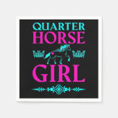 Quarter Horse Girl in Aqua und Pink Serviette (Vorderseite)
