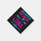 Quarter Horse Girl in Aqua und Pink Serviette (Ecke)