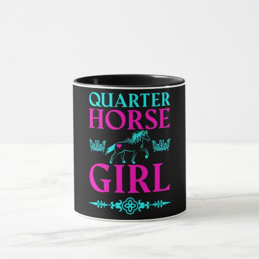Quarter Horse Girl in Aqua und Pink Tasse (Zentrum)