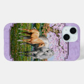 Quarter Horse Mare und Fohlen Lila Case-Mate iPhone Hülle (Rückseite (Horizontal))