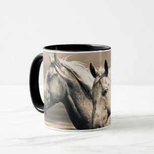 Quarter Horses in der kanadischen Prärie Tasse