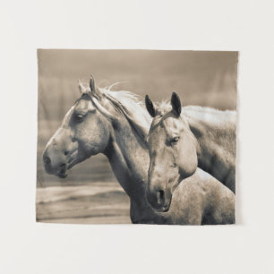 Quarter Horses in der kanadischen Prärie Wandteppich