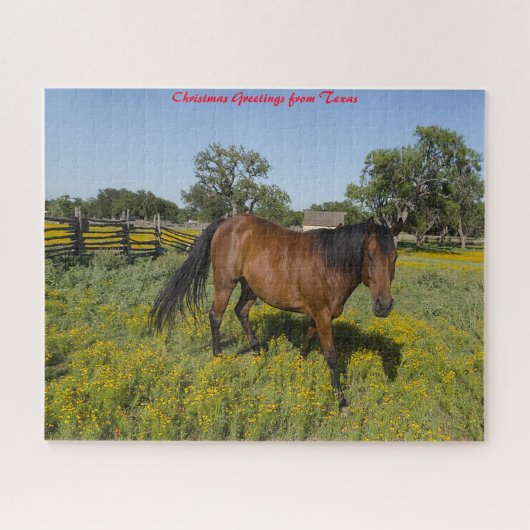 Quarter Horses Texas.Christmas Grüße Puzzle (Horizontal)