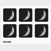Quarter Moon Lunar Planet Globe Quadratischer Aufkleber (Blatt)