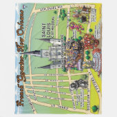 Quarter New Orleans Cartoon Fleece Blanket (Vorderseite)