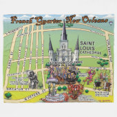 Quarter New Orleans Cartoon Fleece Blanket (Vorderseite (Horizontal))