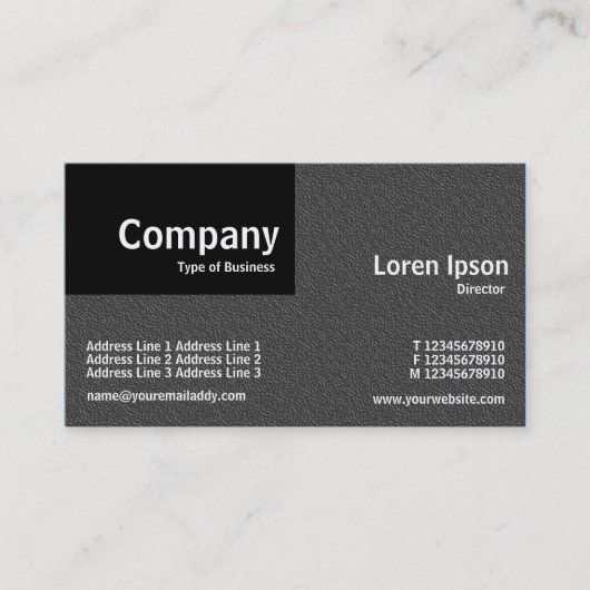 Quarter Patch - Dunkelgraue Textur Visitenkarte (Vorderseite)