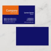 Quarter Patch - Orange und Dark Blue (000066) Visitenkarte (Vorne/Hinten)