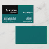 Quarter Patch - Schwarz und Aquamarin (00666) Visitenkarte (Vorne/Hinten)