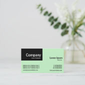 Quarter Patch - Schwarz und Blassgrün (CCFFCC) Visitenkarte (Stehend Vorderseite)