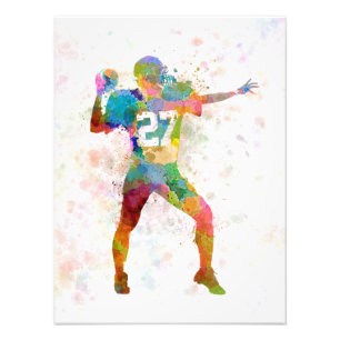 quarterback american football throwing man zu fotodruck
