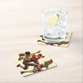 Quarterback-Durchlauf Rechteckiger Pappuntersetzer (Vor Ort)