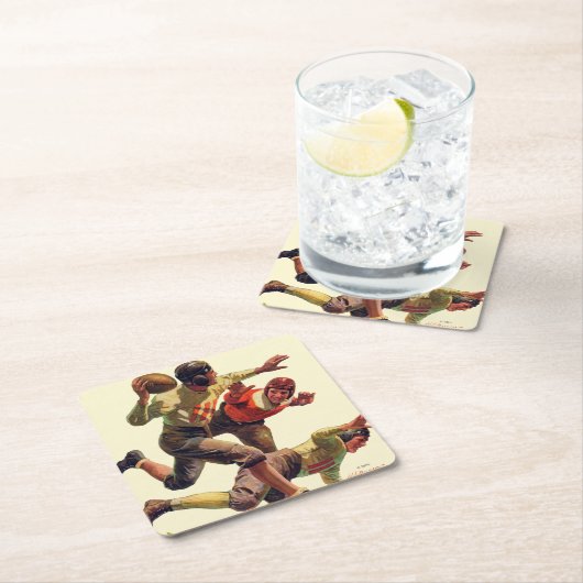 Quarterback-Durchlauf Rechteckiger Pappuntersetzer (Vor Ort)