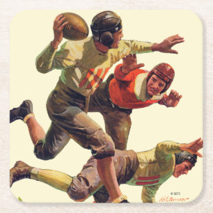 Quarterback-Durchlauf Rechteckiger Pappuntersetzer