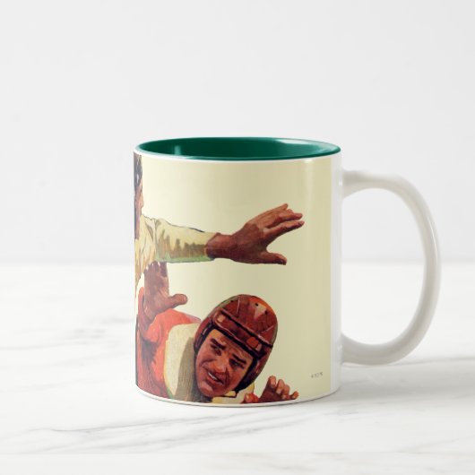 Quarterback-Durchlauf Zweifarbige Tasse (Rechts)