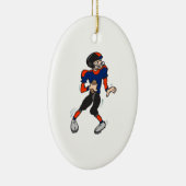Quarterback Football Player Cartoons Keramik Ornament (Rechts)