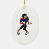 Quarterback Football Player Cartoons Keramik Ornament (Vorne)