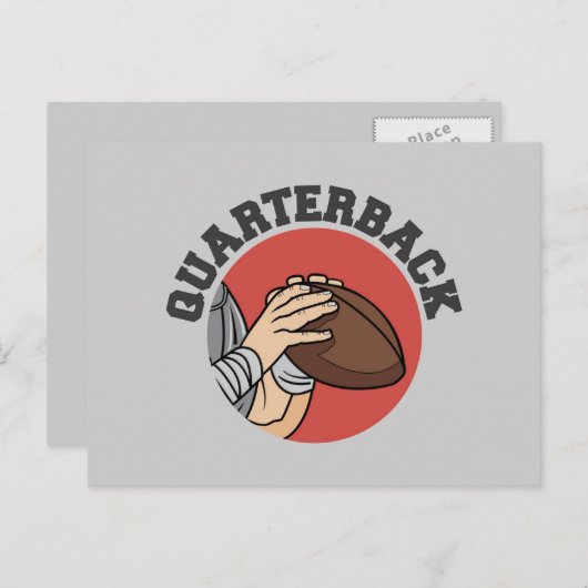 Quarterback Football T - Shirt und Geschenke Postkarte (Vorne/Hinten)