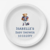Quarterback Football Teddy Bear Baby Dusche Pappteller (Vorderseite)