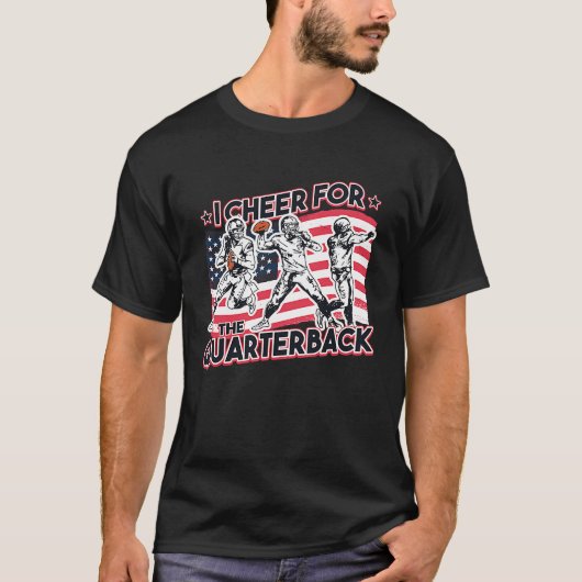 Quarterback Football USA Flag American Football T-Shirt (Vorderseite)