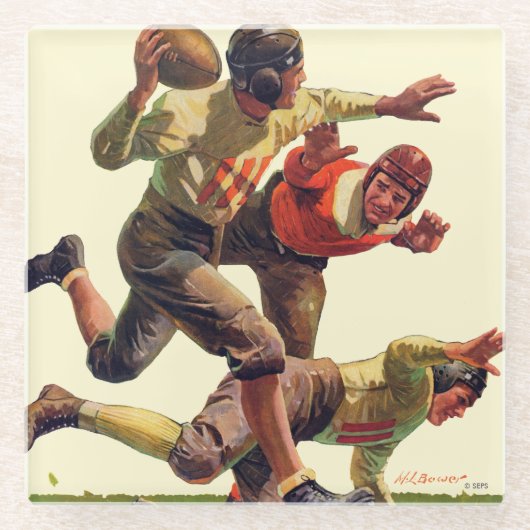Quarterback-Pass Glasuntersetzer (Vorderseite)