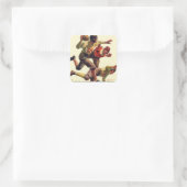 Quarterback-Pass Quadratischer Aufkleber (Tasche)