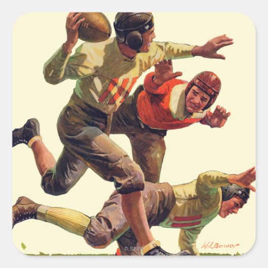 Quarterback-Pass Quadratischer Aufkleber (Vorderseite)