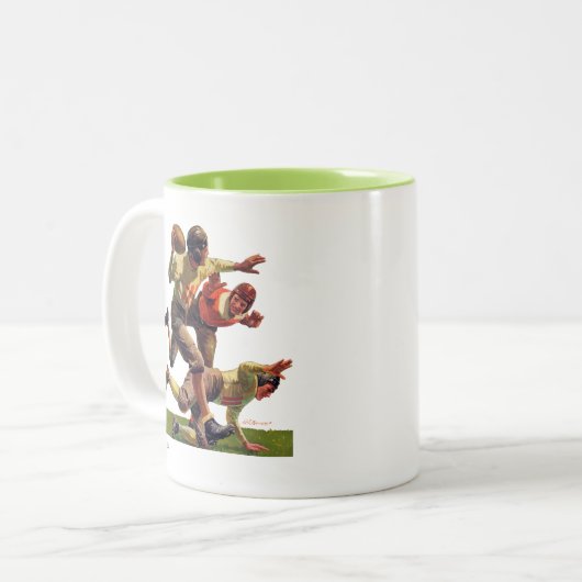 Quarterback Zweifarbige Tasse (Vorderseite Links)