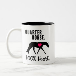 Quarterhorse, 100% Herz - Jagd Seat Zweifarbige Tasse