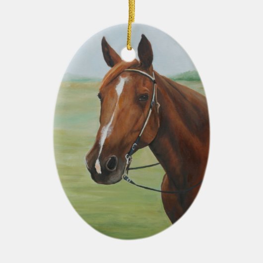 Quarterhorse-Kunst-Verzierung Keramik Ornament (Vorne)