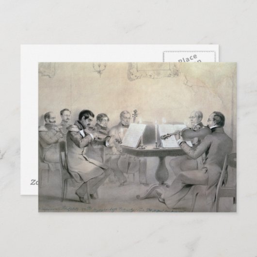 Quartett des Komponisten Graf A. F. Lvov, 1840 Postkarte (Vorne/Hinten)