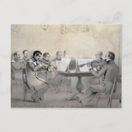 Quartett des Komponisten Graf A. F. Lvov, 1840 Postkarte (Vorderseite)