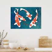 Quartett Orange & White Kohaku Koi Poster (Küche)
