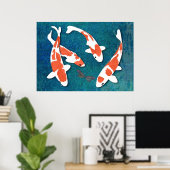 Quartett Orange & White Kohaku Koi Poster (Heimbüro)