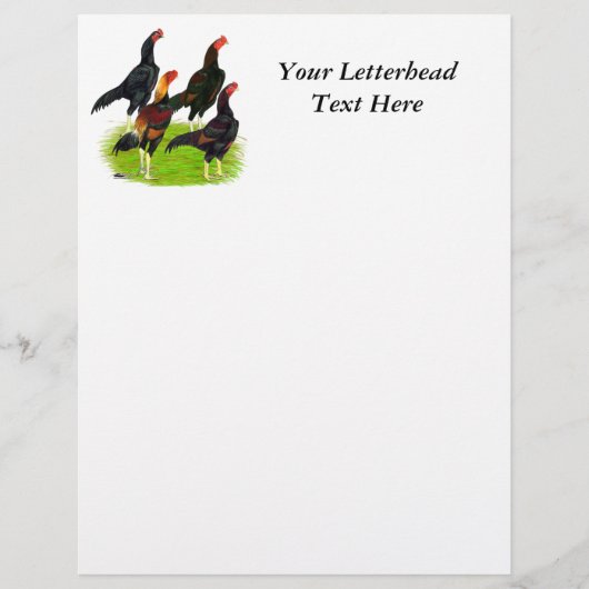 Quartett "Oriental Game Fowl" (Vorderseite)