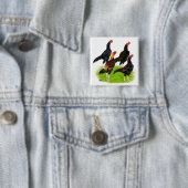 Quartett "Oriental Game Fowl" Button (Beispiel)