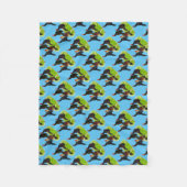 Quartett "Oriental Game Fowl" Fleecedecke (Vorderseite)