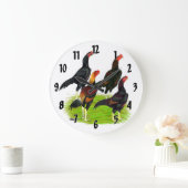Quartett "Oriental Game Fowl" Große Wanduhr (Zuhause)