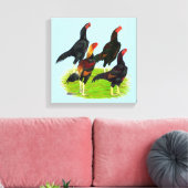 Quartett "Oriental Game Fowl" Leinwanddruck (Insitu (Wohnzimmer))